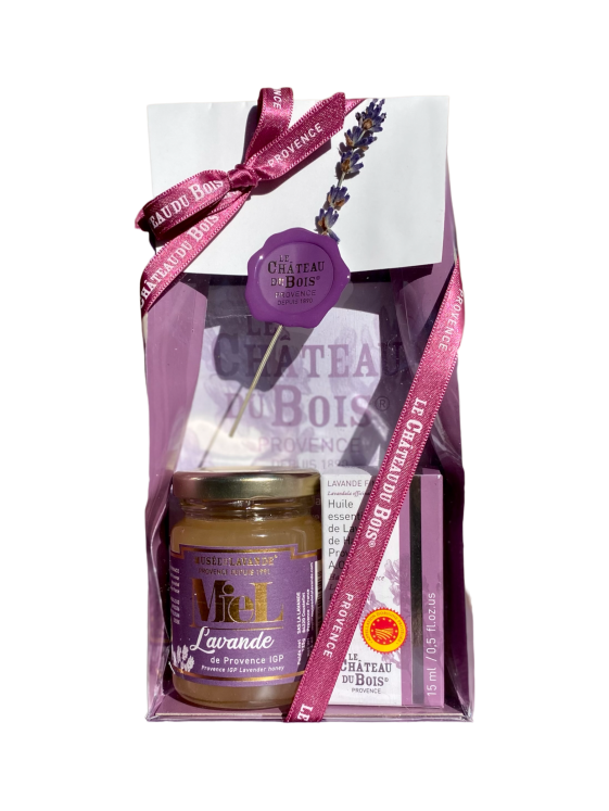 Fine lavender essential oil and lavender honey