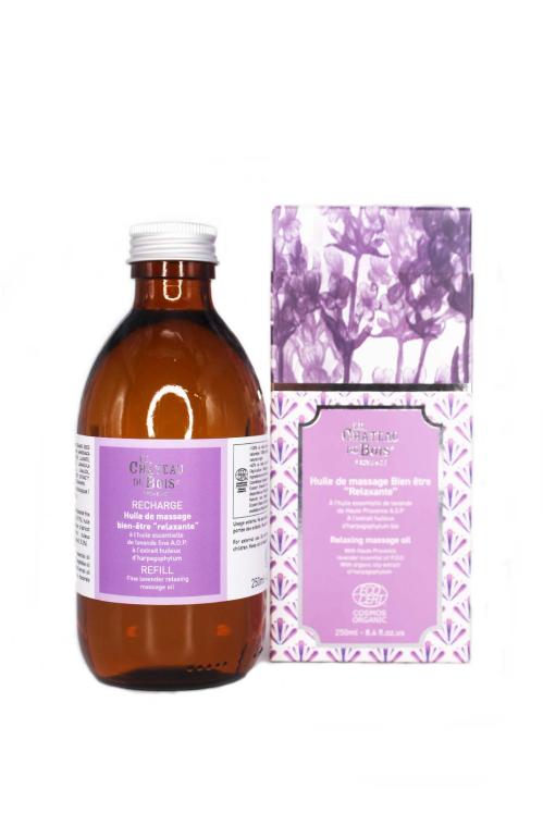 Relaxation massage oil with fine lavender ORGANIC COSMOS 8.4 fl.oz.us